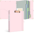 Ospelelf Binder 3 Ring 1 Inch, Solid Pink Round Ring Clipboard Binder by OspelelfOfficeSupplies