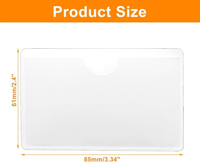 30 PCS Clear Adhesive Pockets, 3.7" x 2.3" Plastic Index Card Holder Labels - Image 2