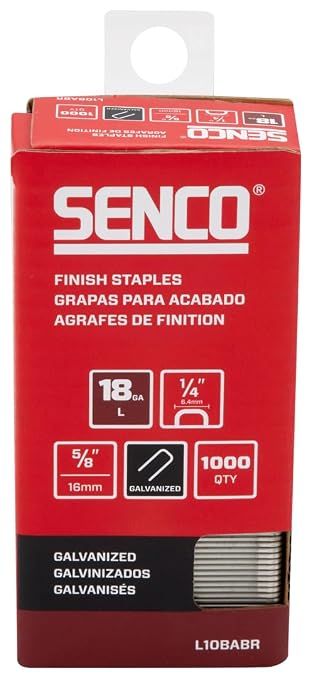 SENCO L10BABR 18 Gauge 1/4" Crown Finish Staples, 5/8" Length, Galvanized - Image 2