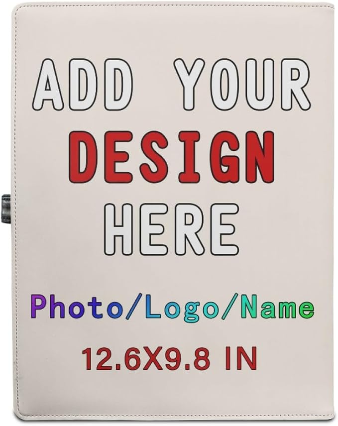 Personalized Leather Portfolio for Men Women, Custom Logo/Text/Photo Binder - Image 2