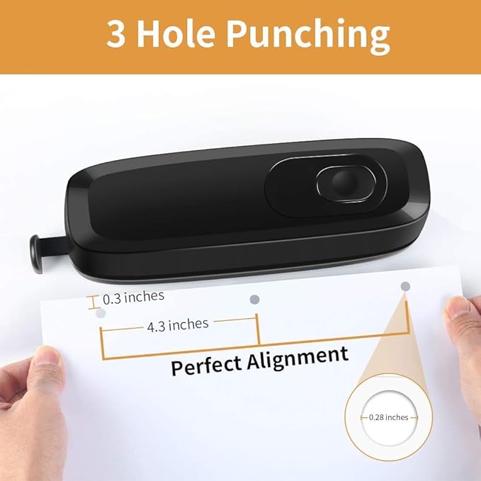 AFMAT Electric 3 Hole Punch, 20-Sheet 3 Hole Puncher - Image 3