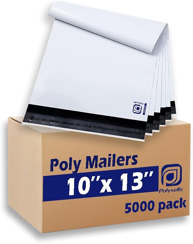 POLYSELLS 5000pcs 10x13 Inches White Poly Mailers Shipping Envelopes, Strong by POLYSELLS