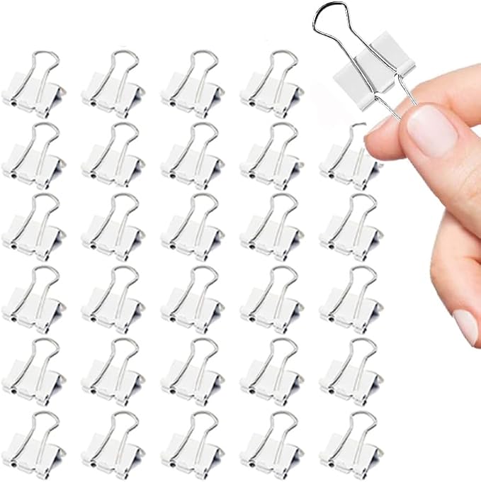 Binder Clips Width 1 Inch Capacity 0.47 Inch White 36 PCS by Makanu