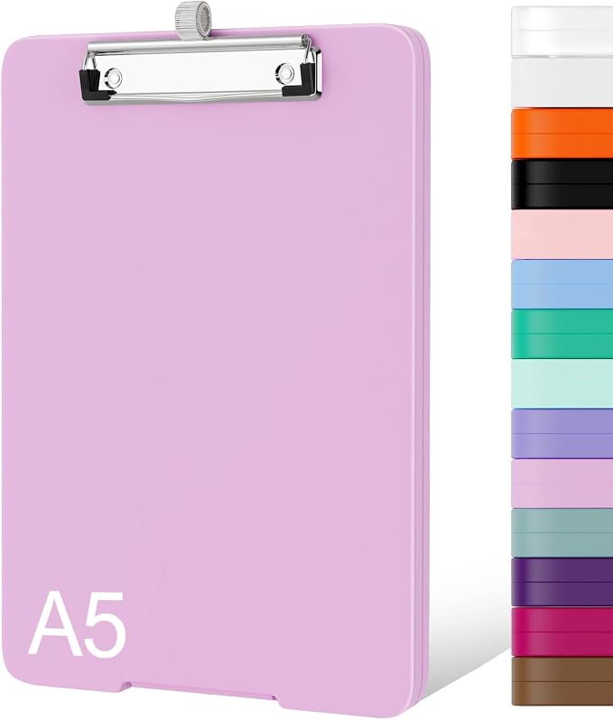 Piasoenc A5 Clipboard with Storage, Clip Board with Pen Holder, Deep Pink | A5 by Piasoenc