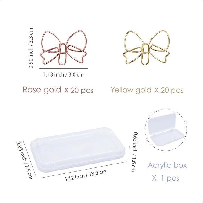 OWLFAVO Bowknot Shape 40pcs Paper Clips - Image 2