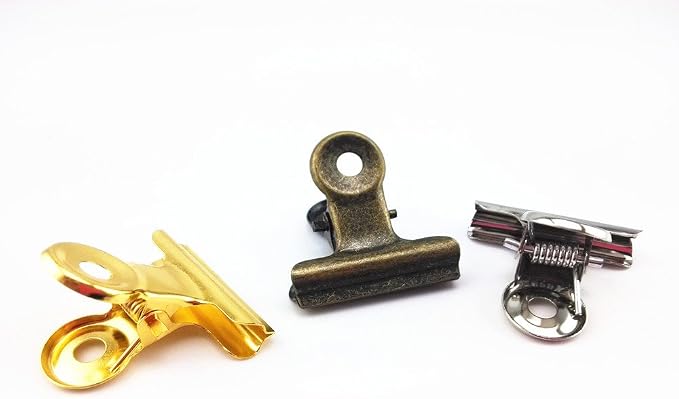 yueton 20pcs Mixed Color Metal Bulldog Clips, Utility Paper Clips, Hinge Clips - Image 5