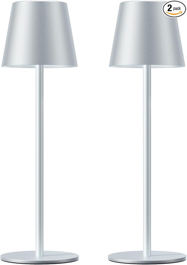 Kakanuo Silver Grey Cordless Lamp Rechargeable by KakanuoLightings