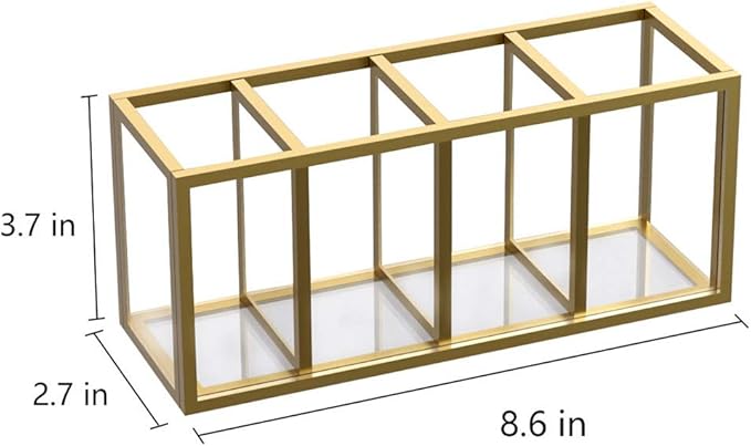 NIUBEE Acrylic Pen Holder 4 Compartments - Image 2