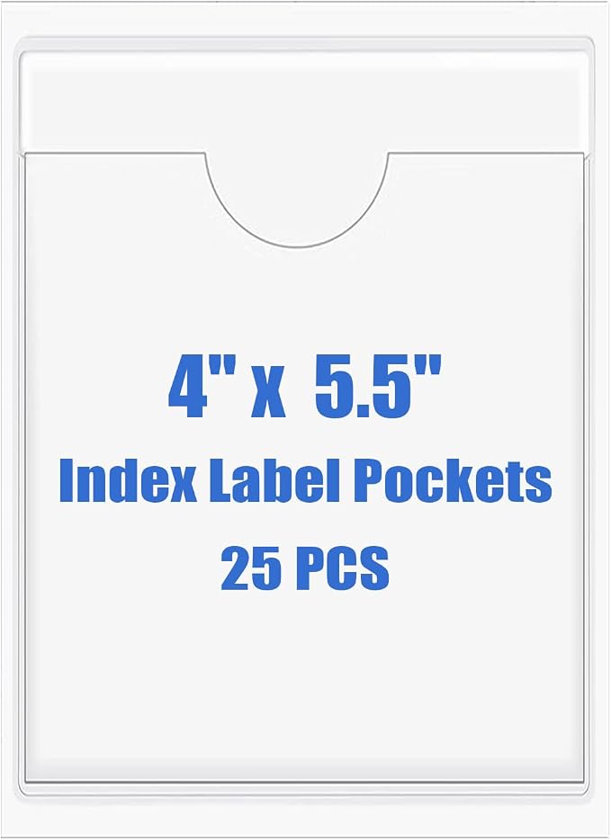 Origin-Joy 25 PCS Self-Adhesive Index Label Pockets by Origin-Joy