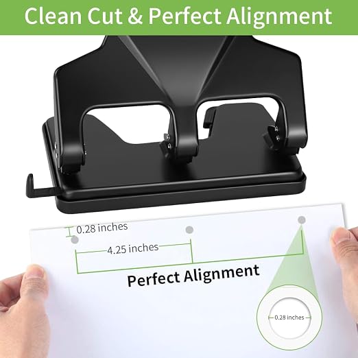 AFMAT 3 Hole Punch Heavy Duty, 40-Sheet Three Hole Punch, 50% Reduced Effort - Image 4