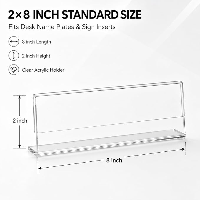 NIUBEE 12 Pack Acrylic 2x8 Name Plates - Image 3