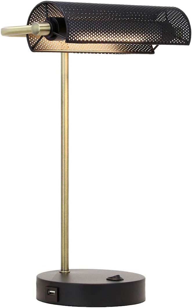 O’Bright LED Desk Lamp with USB Charging Port, Metal Lamp, Flexible Swivel Arms by OBright