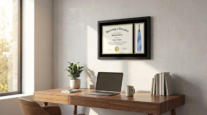 MELANNCO Diploma Frame with Tassel Holder, Horizontal or Vertical Wall Mount - Image 7