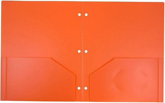 JAM PAPER Heavy Duty Plastic 3 Hole Punch Pocket Folders - Image 6