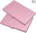 2-Pack Pink Aluminum Business Card Holder Slim Flip Pocket Case | aluminum by Joyangy