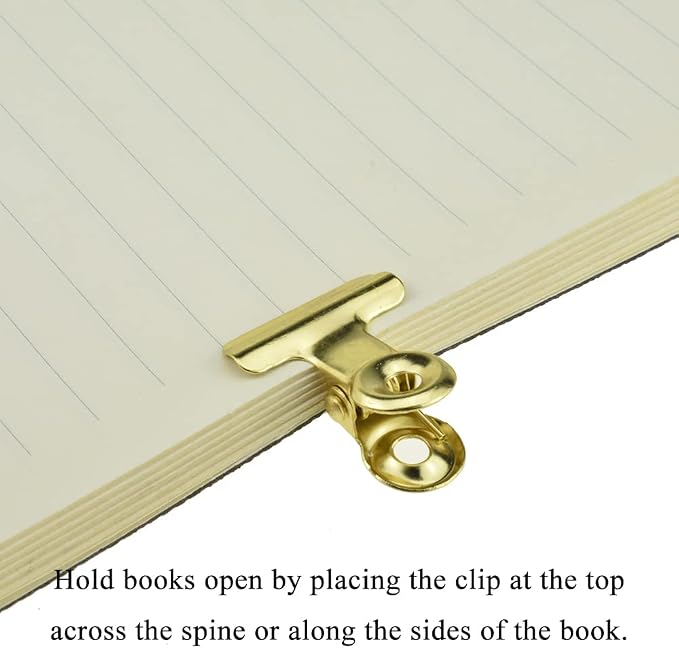 HAHIYO 0.87inch Light Gold Bulldog Clips Metal File Hinge Binder Clips Clamps - Image 4