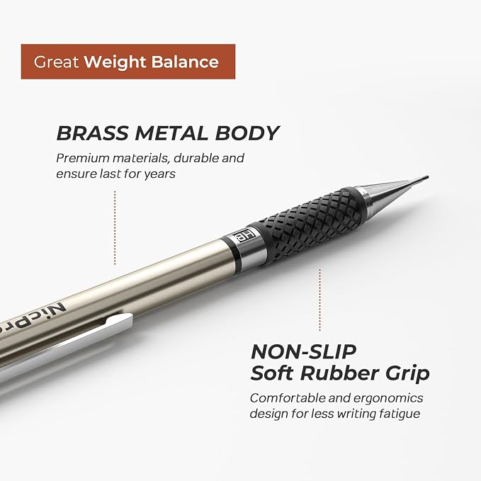 Nicpro 0.9 mm Art Mechanical Pencil Set in Storage Case, 3 Erasers - Image 3