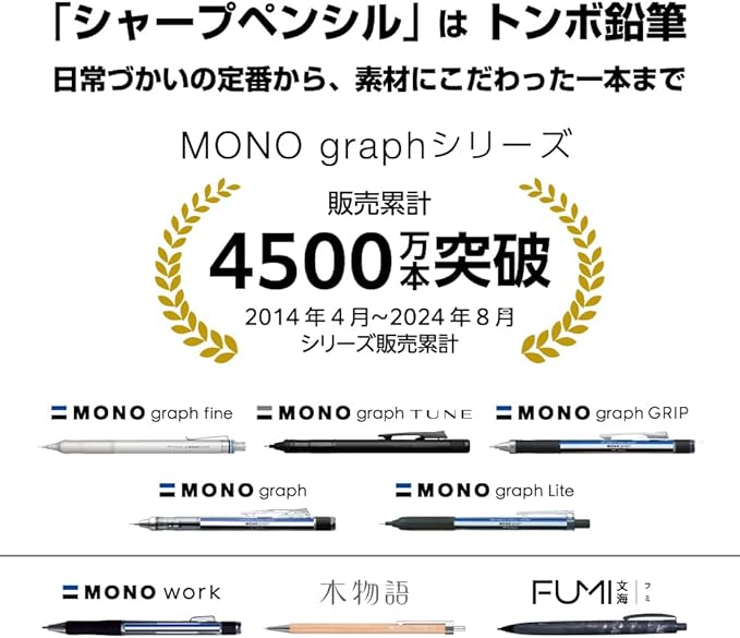 Tombow Pencil Mechanical Pencil 0.5mm MONO Monograph Tune Full Black DPA-165A - Image 7