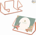 2 Pack Minimalist Metal Business Card Holder, Simple Wire Frame Desktop by Unknown