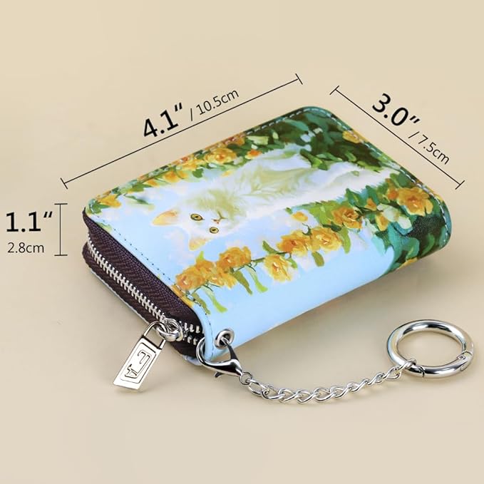 FurArt Zipper Wallet Women, RFID Blocking Credit Card Wallet, Business Card - Image 6