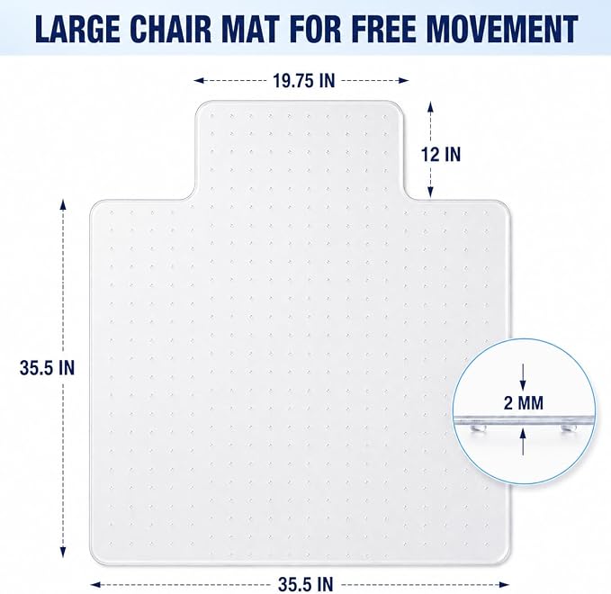 Chair Mat for Carpet- Low Pile Carpet Protector for Office Gaming Computer Desk - Image 7
