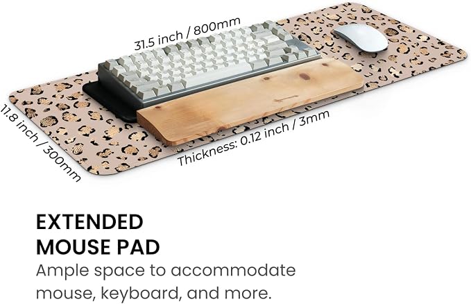 MAY FLOWER Gaming Mouse pad, Large Laptop Mousepad, Full Keyboard Mat, Long - Image 3