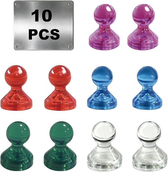 Ant Mag Magnetic Push Pins, 10 Pack Strong Whiteboard Magnets by AntMag