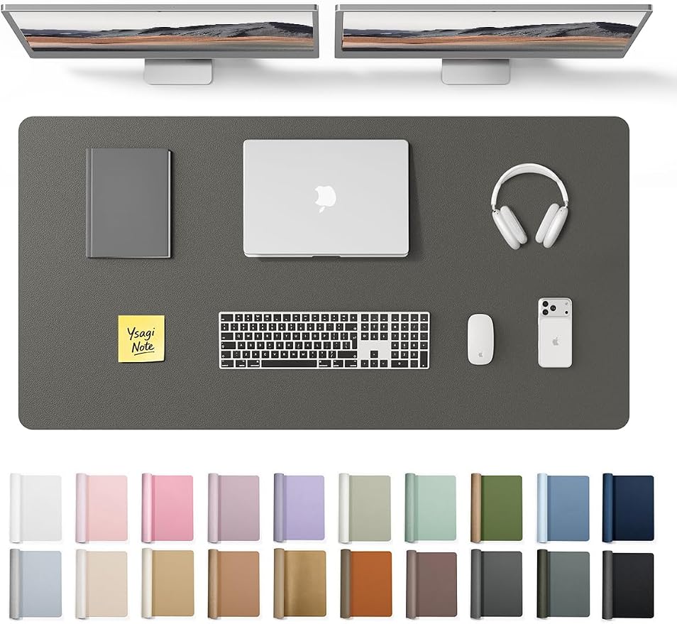YSAGi Leather Desk Protector, Office Mat, Large Mouse Mat, Non-Slip PU Leather by YSAGi