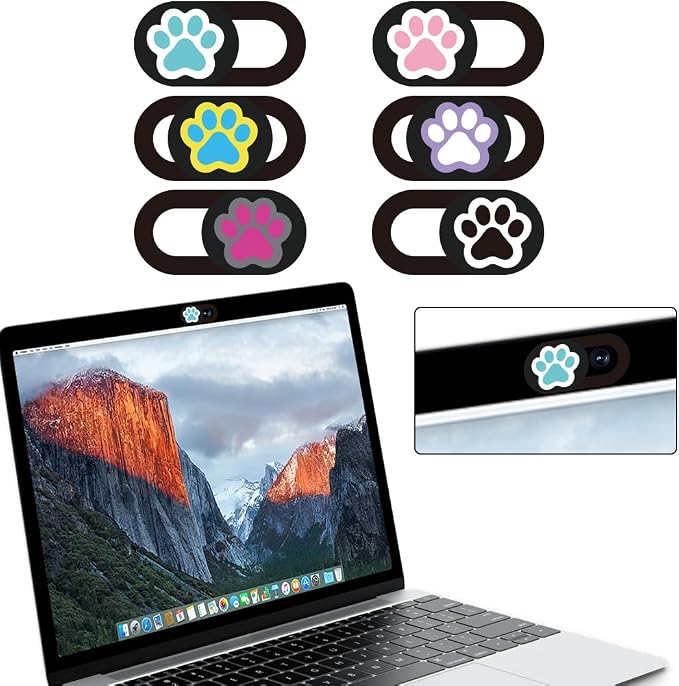 6Pcs 6 Styles Paw Print Cute Laptop Camera Cover 0.04 Inch Privacy Guard - Image 8