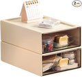 2PACK Stackable Desktop Storage Organizer Plastic Desk Organizer by DETEIN