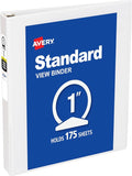 Avery Standard View 3 Ring Binder, 175-Sheet Capacity, 1.4 Inch Wide Spine by Avery