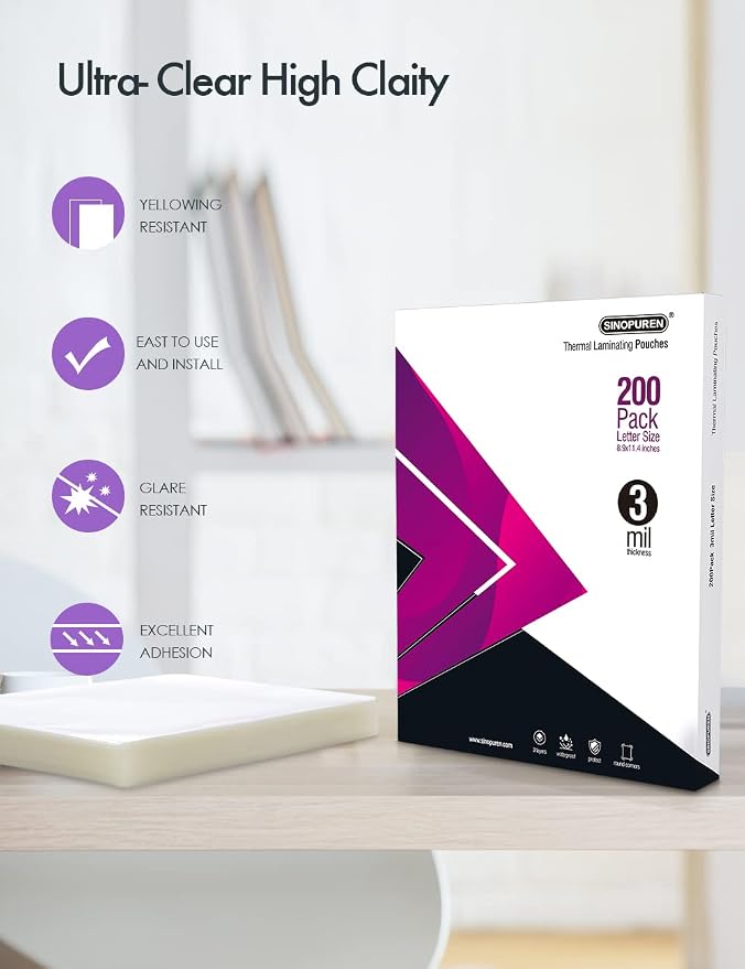 Thermal Laminating Pouches, 3mil Laminating Sheets, 8.9x11.4 Inches, Letter Size - Image 5