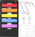 SUNEE 5 Pockets Hanging Wall File Organizer, Space Saver by SUNEE