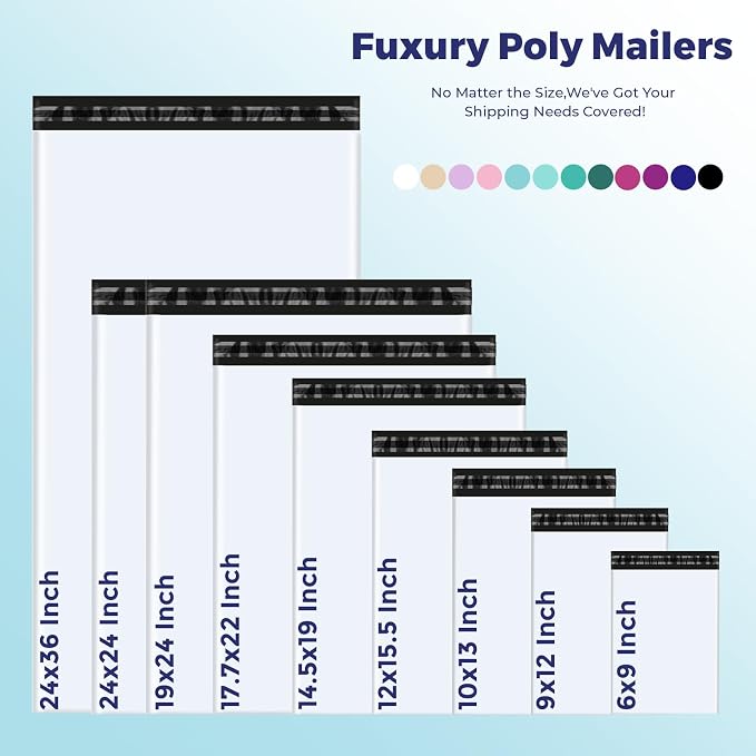 Fuxury 12x15.5" Poly Mailers 100Pcs, Sturdy Shipping Bags - Image 7