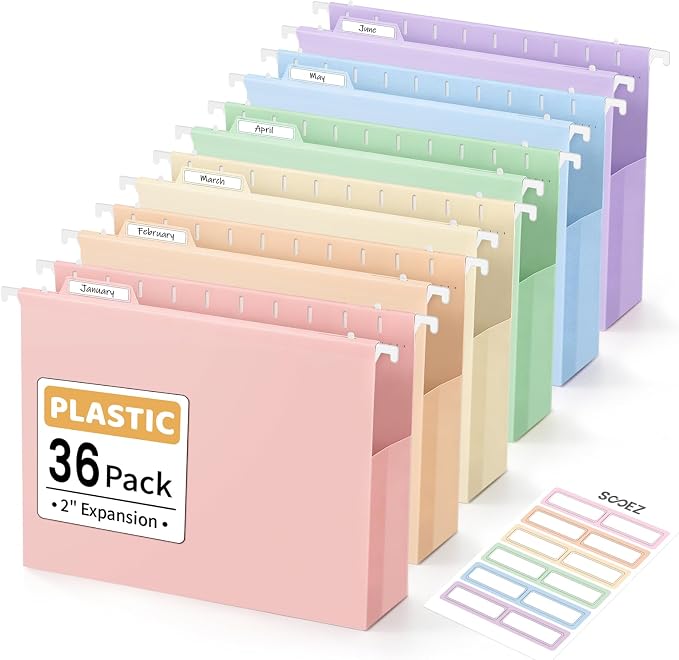Sooez Extra Capacity Plastic Hanging File Folders, File Organizer by Sooez