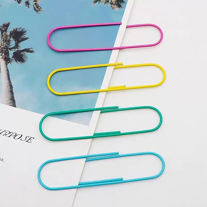 50 Pack 4 Inches Jumbo Paper Clips, Vinyl Coated Multicolored Extra Large Mega - Image 9