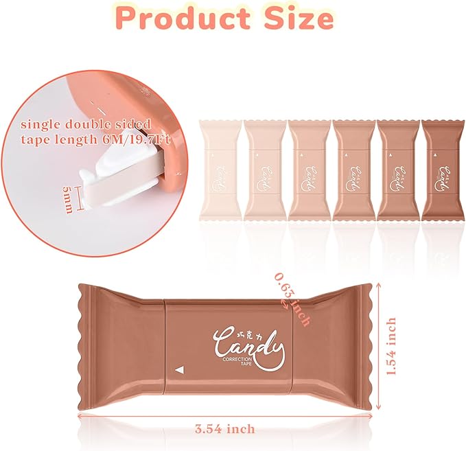 Temiary 6 Pcs White Correction Tapes, Cute White Smooth Pull Out Tape - Image 2