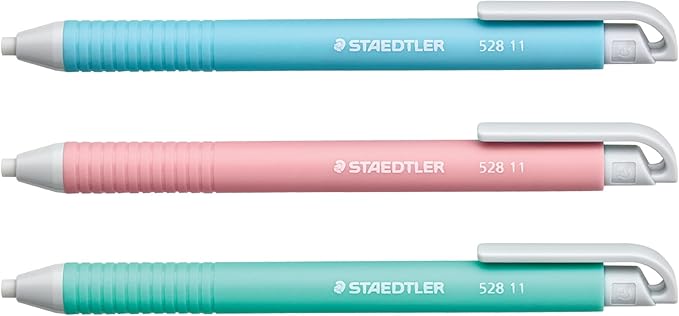 STAEDTLER Vinyl Eraser Holder 3-Pack, Retractable Precision Erasers - Image 3