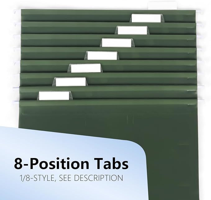 Plastic Hanging File Folders, 6 Pack Olive Hanging Folders，Letter Size - Image 4