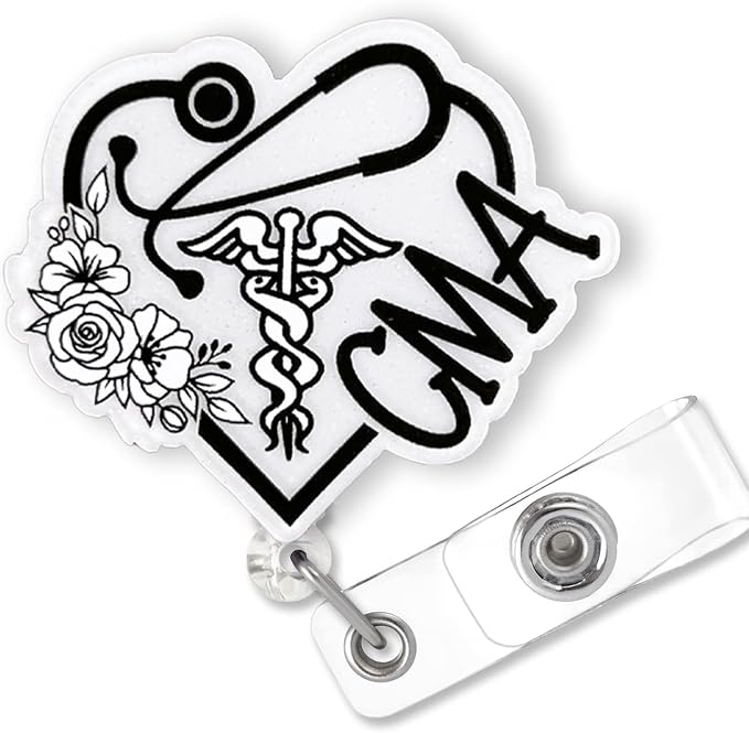 CMA Badge Reel Retractable for Certified Medical Assistant & Medical Worker by Bydevia
