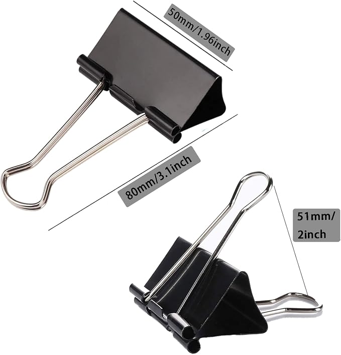 Large Binder Clips 2 Inch, Extra Large Binder Clips Big Paper Clamps - Image 3