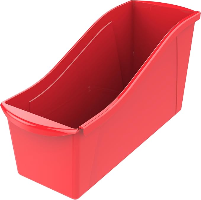 Storex Large Book Bin, 14.3 x 5.3 x 7 Inches, Case of 6, 14.3 x 5.3 x 7 Inches - Image 2
