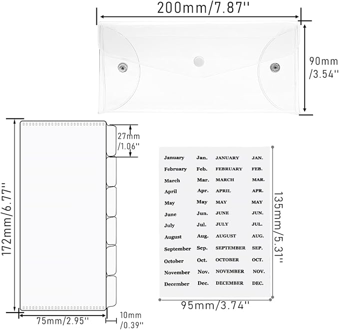 Mogoostry Cash Envelopes Wallet Clear PVC Money Holder - Image 2