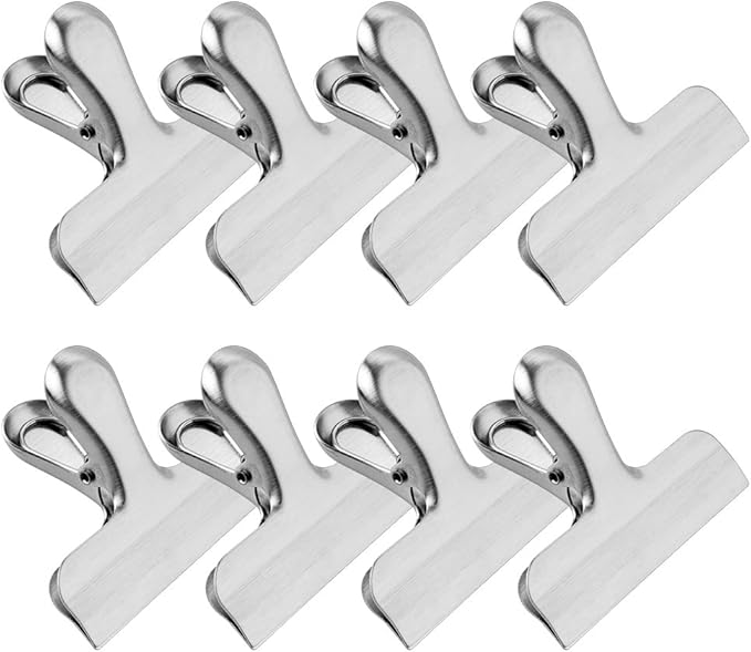 MORSLER Chip Clips & Stainless Steel Heavy-Duty Food Bag Clips 8 Packs by Morsler