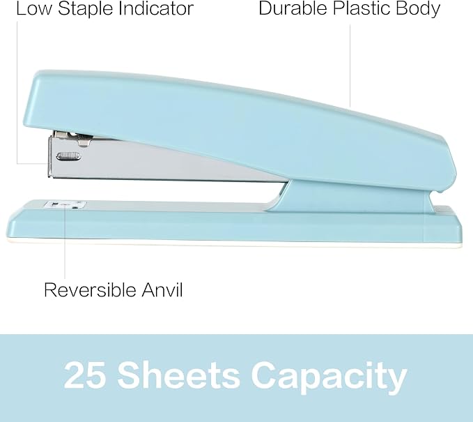 Deli Stapler, Desktop Stapler, 2 Pack, Office Staplers, 25 Sheet Capacity - Image 2