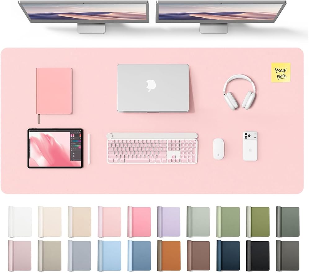 YSAGi Leather Desk Pad Protector, Office Desk Mat, Large Mouse Pad, Non-Slip PU by YSAGi