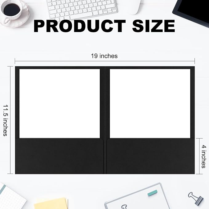 Kisston 10 Pack Executive Twin Pocket Folders Letter Size Black - Image 2