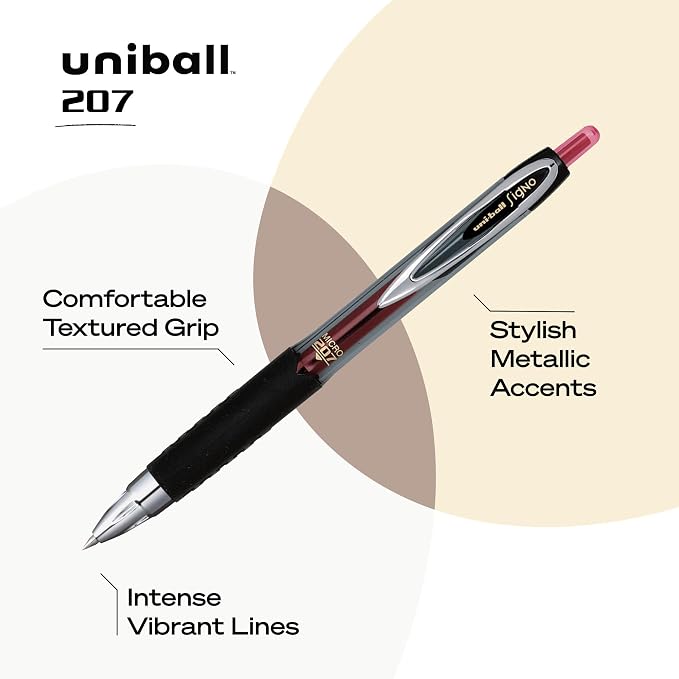 uniball 207 Retractable Gel Pens, Micro Point - Image 5