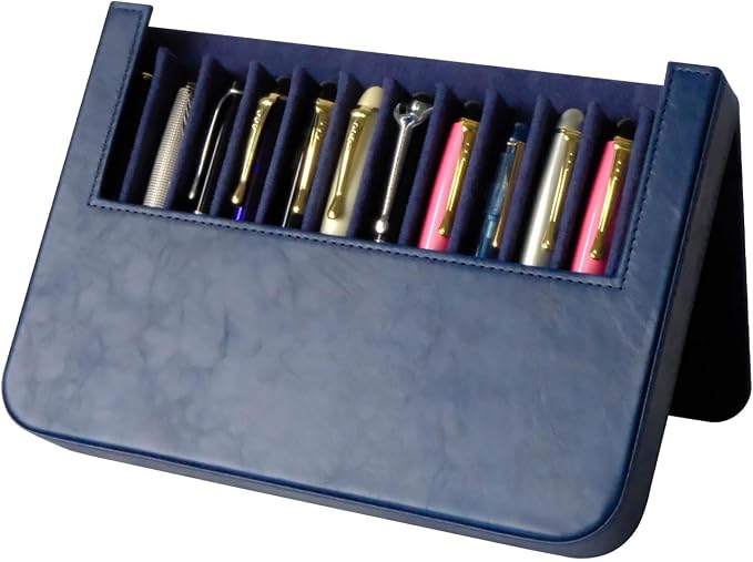 PU Leather 12 Fountain Pen/Pencil Tray Case Organizer, Fashion Design, Magnetic - Image 8