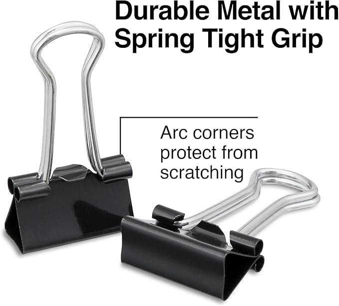 Staples Binder Clips, Small Size, 0.38" Capacity, 144 Pack – Compact Clips - Image 3